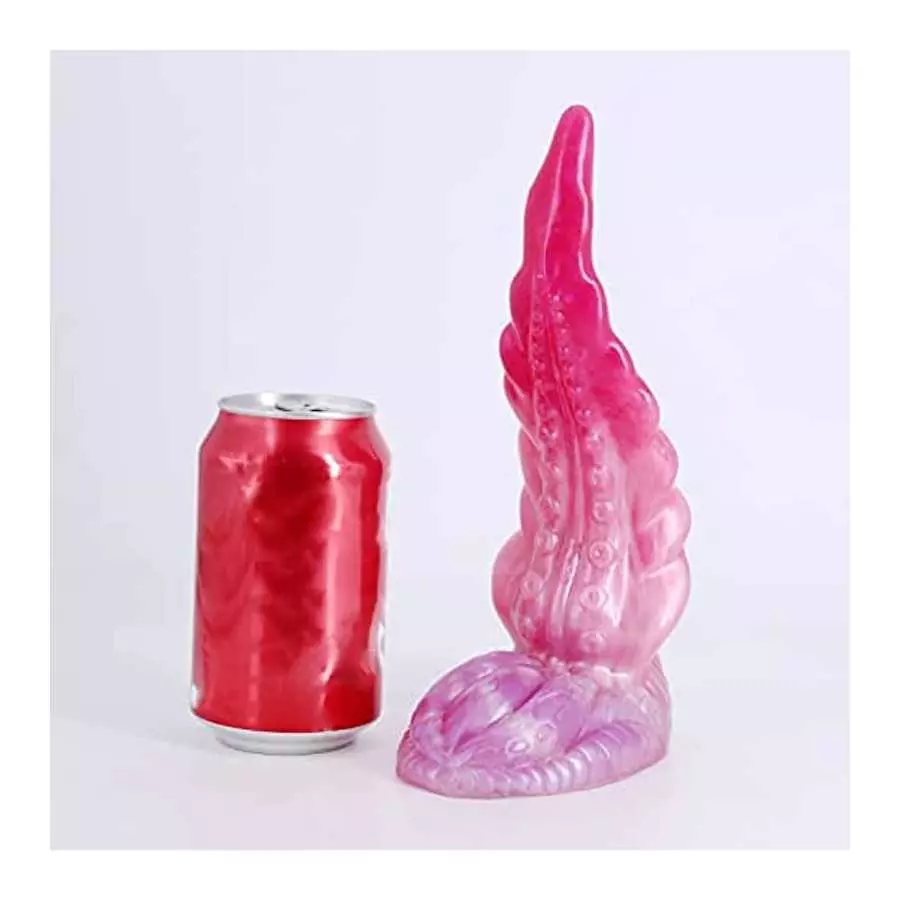 9.25 inch Realistic Long S-Shape Tentacle Dildo, Thick Pink Silicone Anal Plug Octopus Suction Cup Dildos for Women and Men Coup