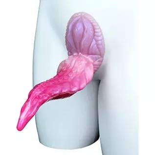 9.25 inch Realistic Long S-Shape Tentacle Dildo, Thick Pink Silicone Anal Plug Octopus Suction Cup Dildos for Women and Men Coup