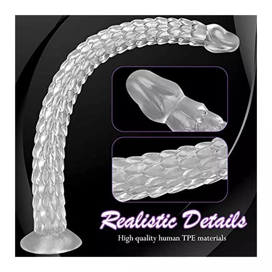 18.9 Inch Realistic Dildos Clear Dildo - G Spot Adult Sex Toy for Women Pleasure, 48cm Soft Body-Safe Material Jelly Dildo with
