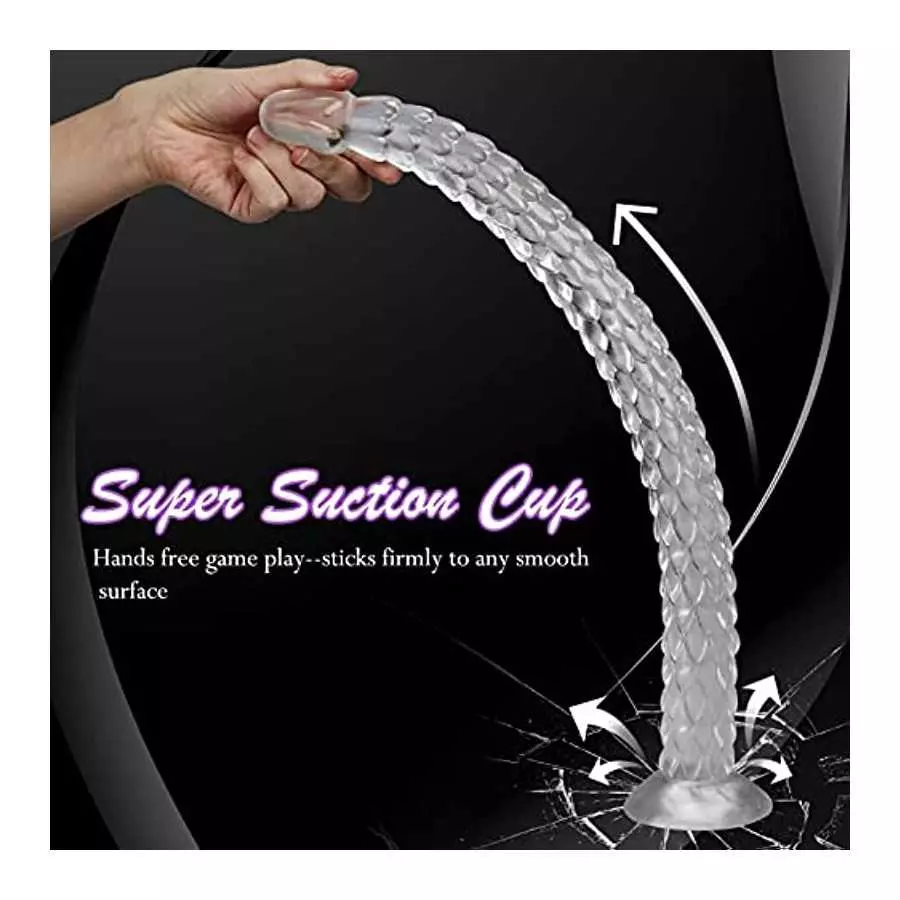 18.9 Inch Realistic Dildos Clear Dildo - G Spot Adult Sex Toy for Women Pleasure, 48cm Soft Body-Safe Material Jelly Dildo with