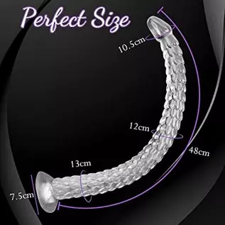 18.9 Inch Realistic Dildos Clear Dildo - G Spot Adult Sex Toy for Women Pleasure, 48cm Soft Body-Safe Material Jelly Dildo with