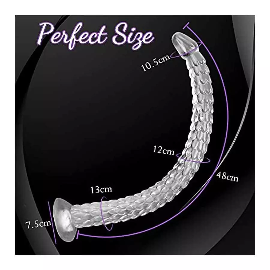 18.9 Inch Realistic Dildos Clear Dildo - G Spot Adult Sex Toy for Women Pleasure, 48cm Soft Body-Safe Material Jelly Dildo with