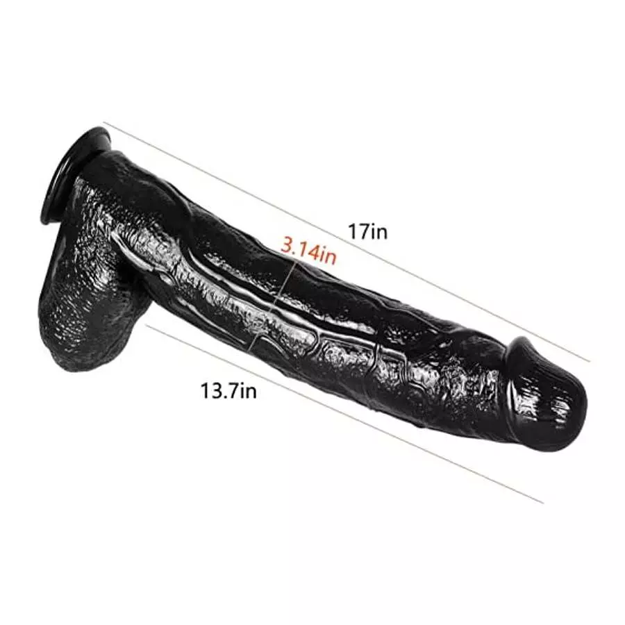 xofoco 43CM*8CM Huge Realistic Dildo Suction Cup Brown, Black