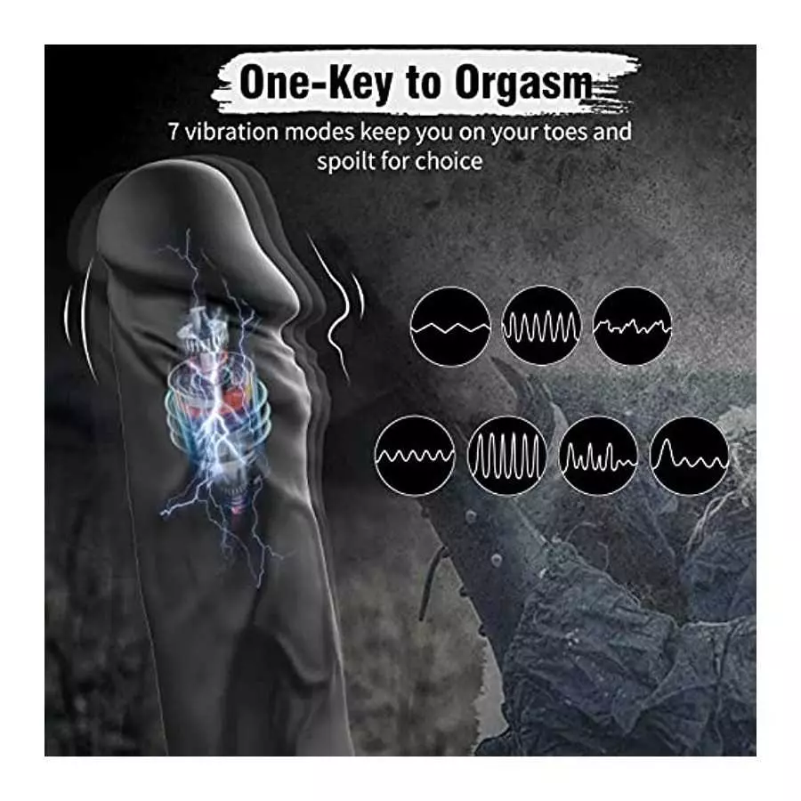 FIDECH 9.05" Realistic Dildo Vibrator Black and 9.8" Thrusting Dildo Vibrator Flesh