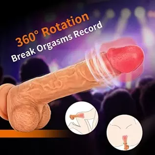 FIDECH 9.05" Realistic Dildo Vibrator Black and 9.8" Thrusting Dildo Vibrator Flesh