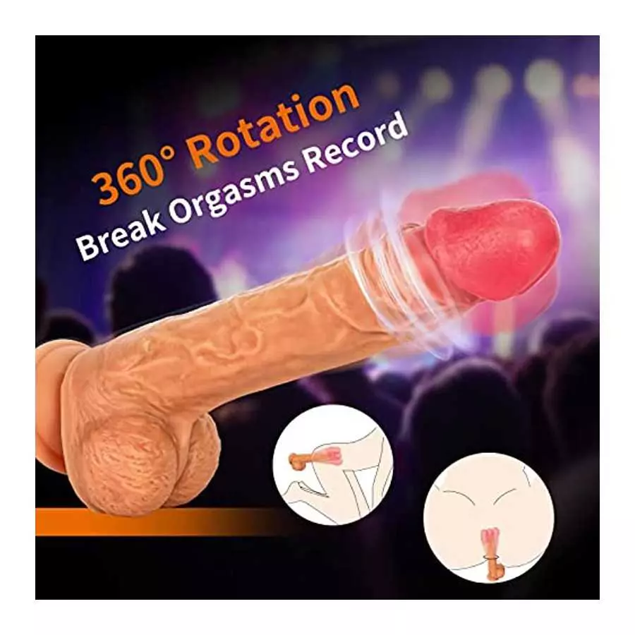 FIDECH 9.05" Realistic Dildo Vibrator Black and 9.8" Thrusting Dildo Vibrator Flesh