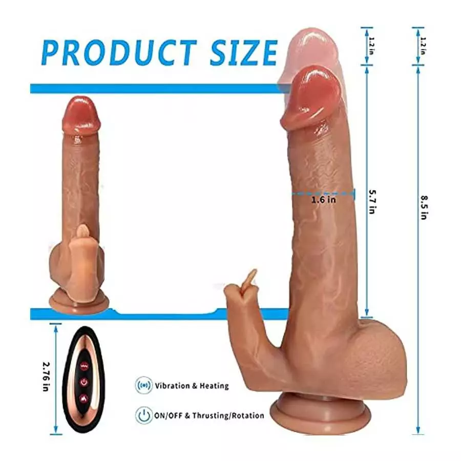 Thrusting Vibrating Dildo, Adult Sensory Toys Sex Dildo 360° Rotating 10 Mould Vibrator Penis 42° Heating Dildos Suction Cup Str