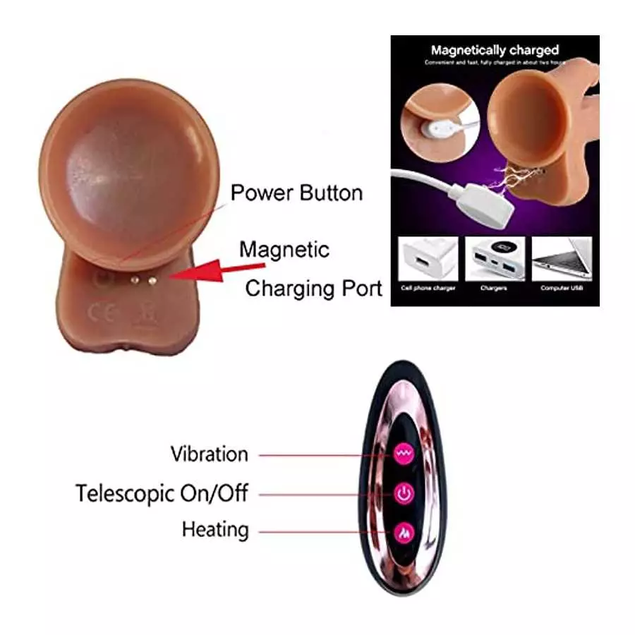 Thrusting Vibrating Dildo, Adult Sensory Toys Sex Dildo 360° Rotating 10 Mould Vibrator Penis 42° Heating Dildos Suction Cup Str