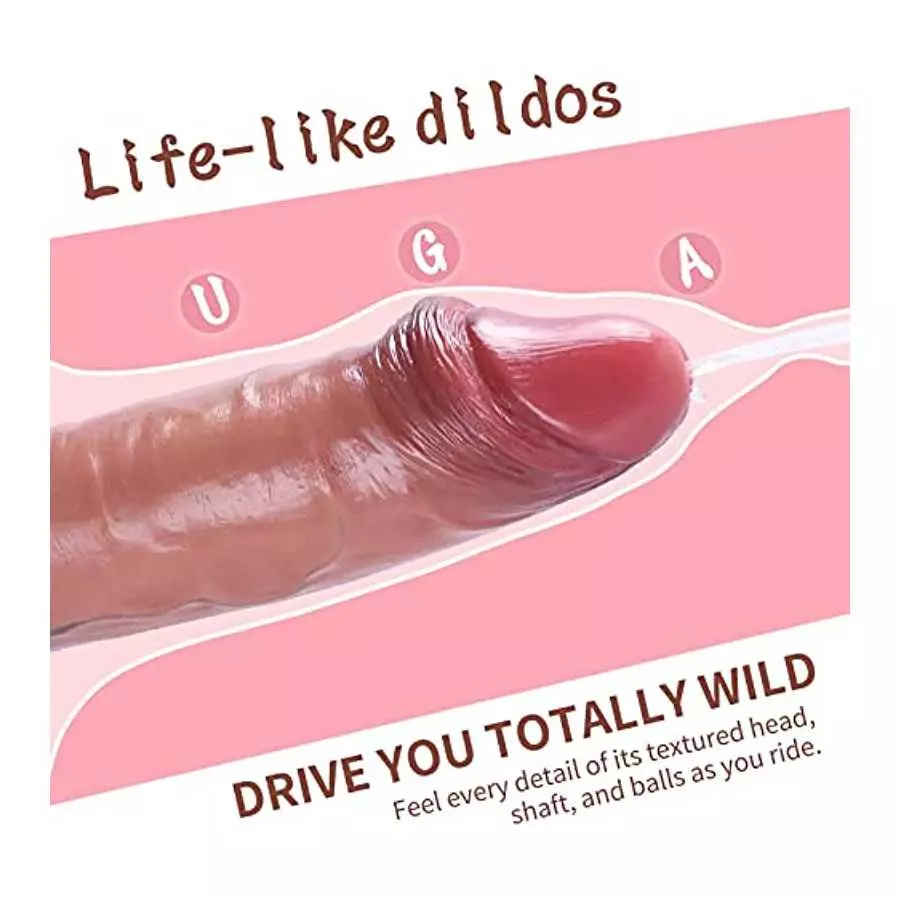 Realistic Squirting Dildo Ejaculating Penis for Beginners with Strong Suction Cup for Hands-Free Play, Soft Dildo with Curved Sh