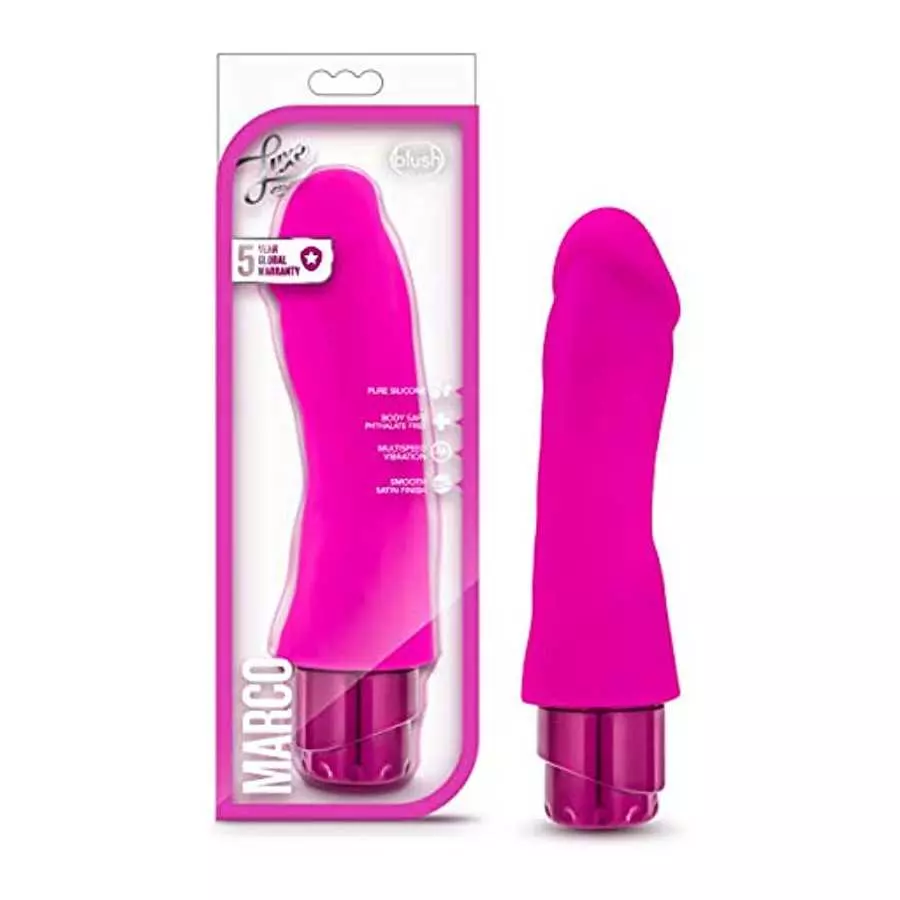 Blush Marco - 7.75" Pure Platinum Cured Puria Liquid Silicone Vibrator Dildo - Satin Smooth Ultrasilk - 2" Thick - IPX7 Waterpro Blush Marco - 7.75" Pure Platinum Cured Puria Liquid Silicone Vibrator Dildo - Satin Smooth Ultrasilk - 2" Thick - IPX7 Waterpro