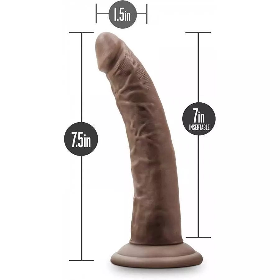 Blush Dr. Skin Glide - 7.5 Inch Self Lubricating Feels Like Skin Soft Realistic Dildo - Slim 1.5 Inch Thick - Sturdy Strap On Co