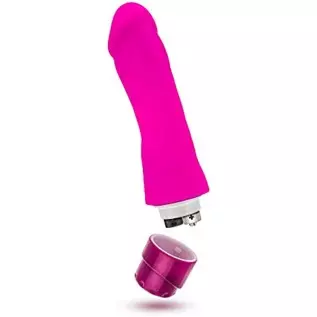 Blush Marco - 7.75" Pure Platinum Cured Puria Liquid Silicone Vibrator Dildo - Satin Smooth Ultrasilk - 2" Thick - IPX7 Waterpro