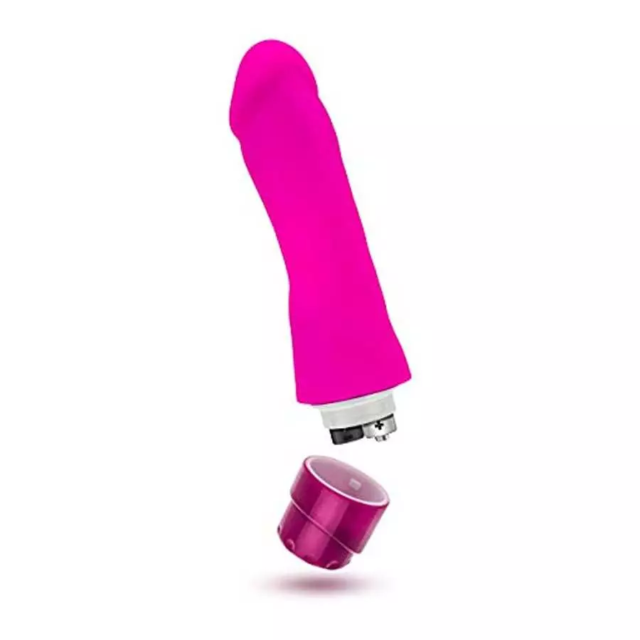 Blush Marco - 7.75" Pure Platinum Cured Puria Liquid Silicone Vibrator Dildo - Satin Smooth Ultrasilk - 2" Thick - IPX7 Waterpro