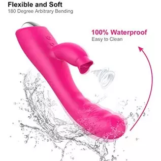 Licking and Sucking Toy Thrusting G Spot Rose for Women Waterproof Silent Pleasure Dual Motor Sucker Cordless Vibrator Soft Orga