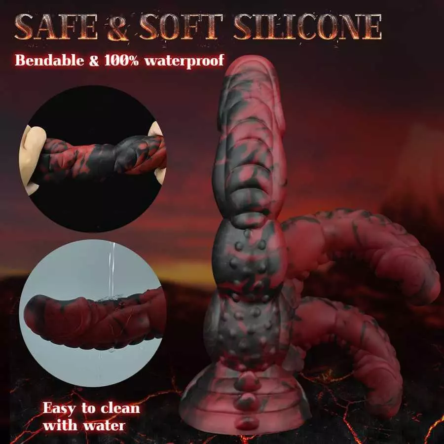 8.5in Realistic Silicone Dildo for Beginner, Vaginal Anal Stimulation Lifelike Alien Dildos with Strong Suction Cup Hands-Free A