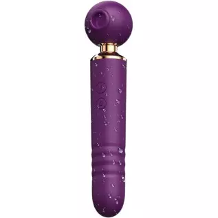 Tongue Mouth Sucking Sex Wand Massage Dildo (Purple)