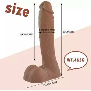 Huge Dildo, 9 Inch Realistic Dildo Feels Like Skin, Dual Density Liquid Silicone Dildo with Unique Suction Cup, Big Size Anal Di