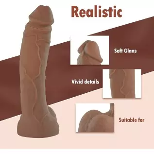 Huge Dildo, 9 Inch Realistic Dildo Feels Like Skin, Dual Density Liquid Silicone Dildo with Unique Suction Cup, Big Size Anal Di