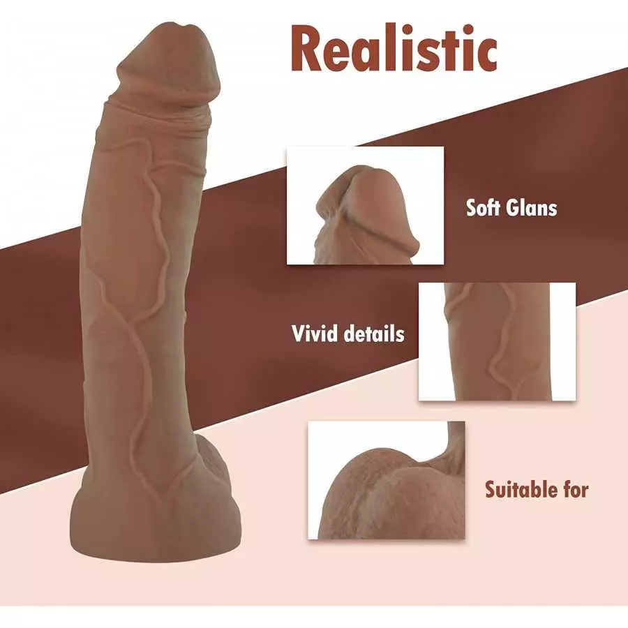 Huge Dildo, 9 Inch Realistic Dildo Feels Like Skin, Dual Density Liquid Silicone Dildo with Unique Suction Cup, Big Size Anal Di