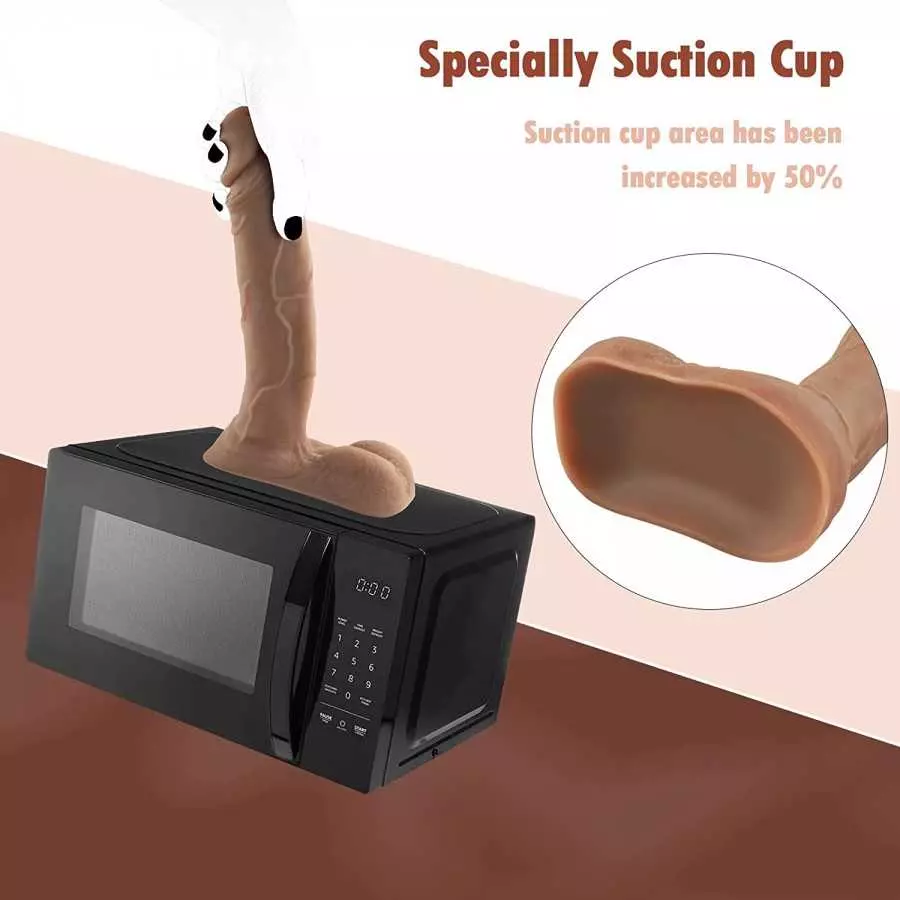 Huge Dildo, 9 Inch Realistic Dildo Feels Like Skin, Dual Density Liquid Silicone Dildo with Unique Suction Cup, Big Size Anal Di