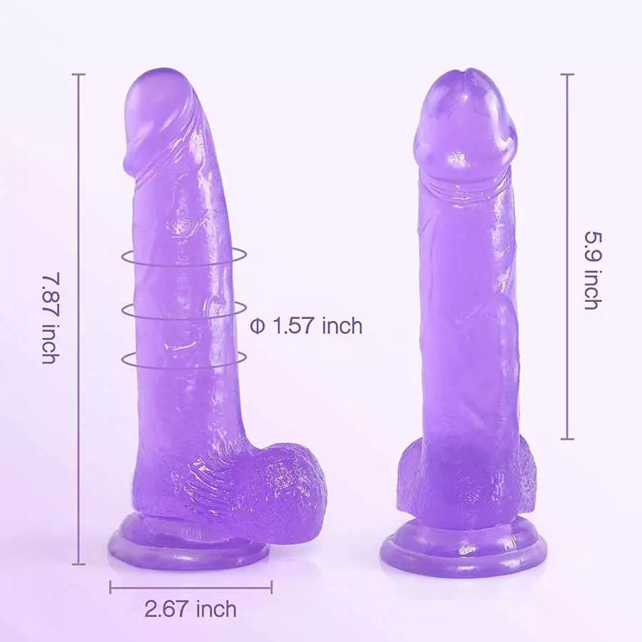 Realistic Dildos with Suction Cup Base for Hands-Free Play, 7.8 Inches Jelly Dildo, Adult Sex Toys for Female Vaginal G-spot & A