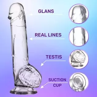 Realistic Dildo 9.5” Clear Suction Dildo Cup for Hands-Free for Women, Big Dildos for G-Spot Stimulation Dildos Anal Sex Toys fo