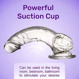 Realistic Dildo 9.5” Clear Suction Dildo Cup for Hands-Free for Women, Big Dildos for G-Spot Stimulation Dildos Anal Sex Toys fo