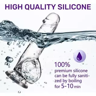 Realistic Dildo 9.5” Clear Suction Dildo Cup for Hands-Free for Women, Big Dildos for G-Spot Stimulation Dildos Anal Sex Toys fo