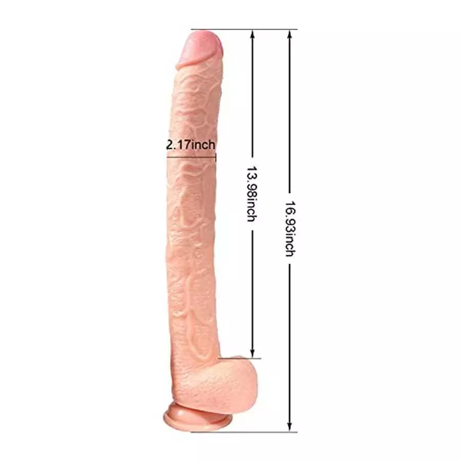 Realistic Extra Long Dildo Thick Dildo with Suction Cup 16.93Inch Silicone Giant Dildos G Spot Anal Dildo Adult Sex Toys