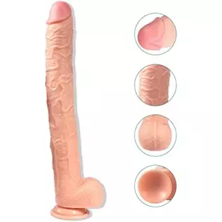 Realistic Extra Long Dildo Thick Dildo with Suction Cup 16.93Inch Silicone Giant Dildos G Spot Anal Dildo Adult Sex Toys