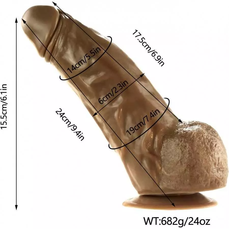 Realistic Dildo,Small Glans Big Thick Dildo with Strong Suction Cup for Women