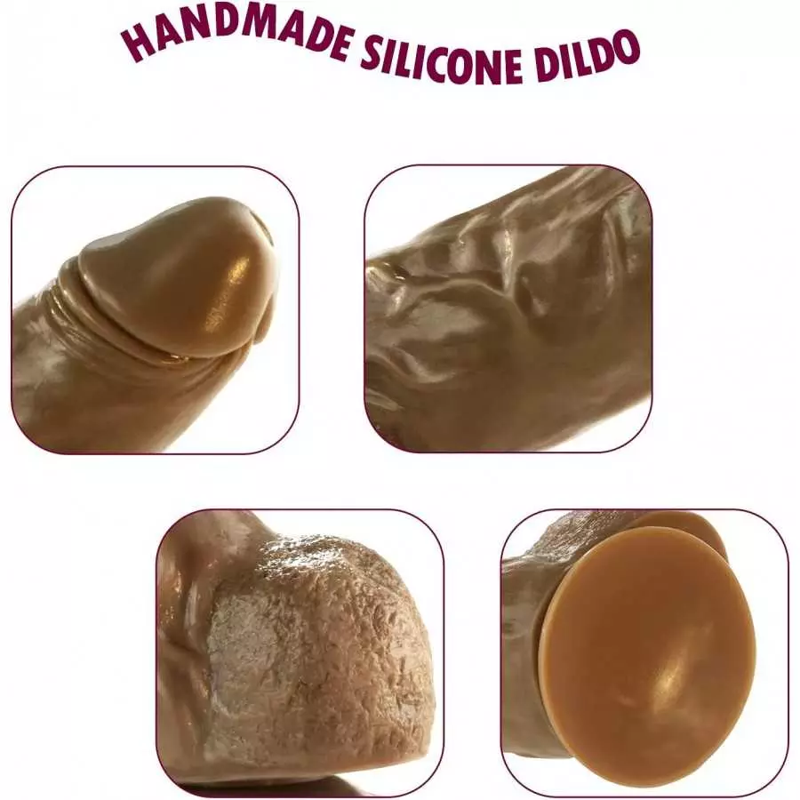 Realistic Dildo,Small Glans Big Thick Dildo with Strong Suction Cup for Women