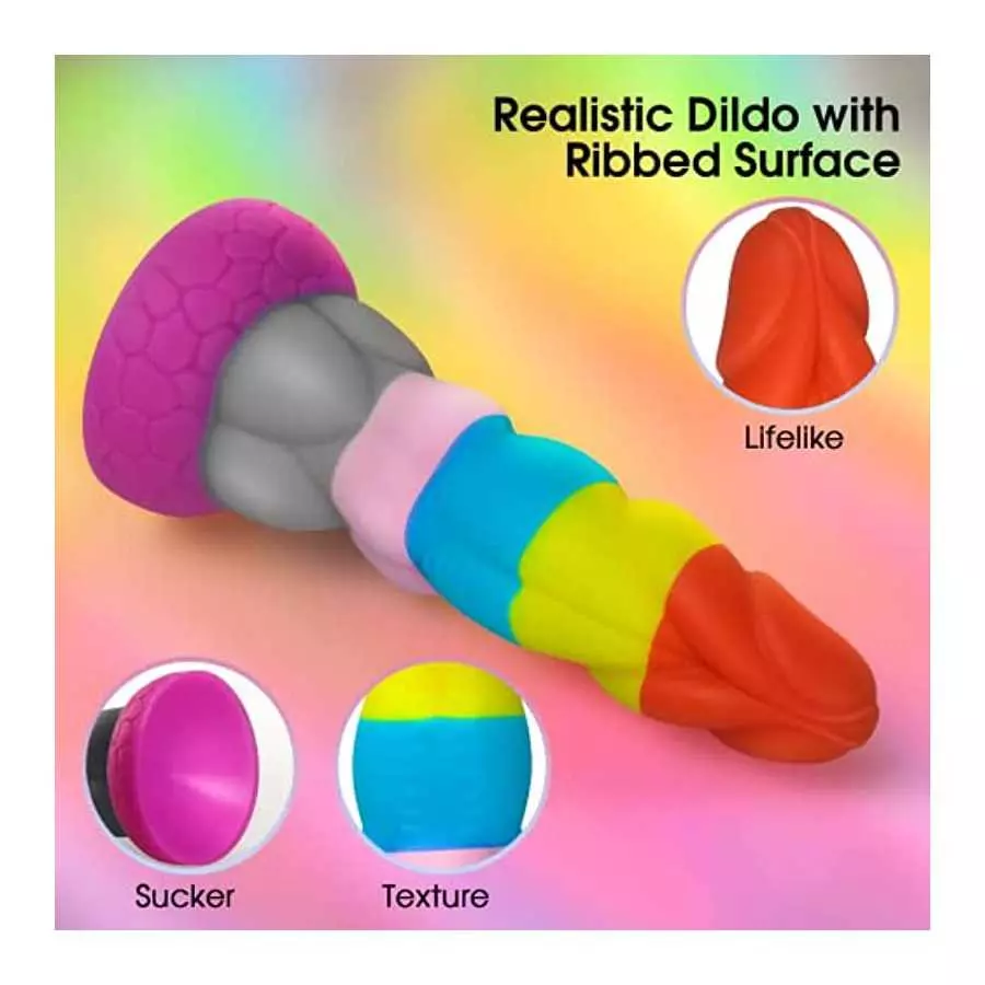 Realistic Monster Dildo for Women,8.5" Dragon Anal Dildos with Strong Suction Cup,Silicone G-Spot Stimulator for Hands-Free Play