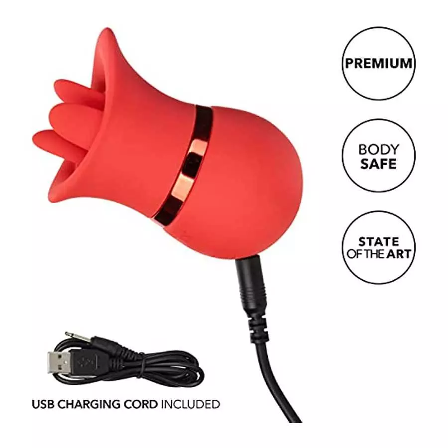 CalExotics French Kiss Suck and Play Interchangeable Set - Premium Rechargeable Travel Size Suction Vibrator - Luxury Adult Sex 