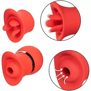 CalExotics French Kiss Suck and Play Interchangeable Set - Premium Rechargeable Travel Size Suction Vibrator - Luxury Adult Sex 