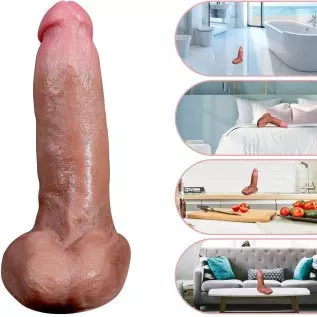 9.25 Inch Huge Realistic Dildo with Strong Suction Cup Liquid Silicone Anal Dildo Lifelike Penis for Vaginal and Anal Play Women