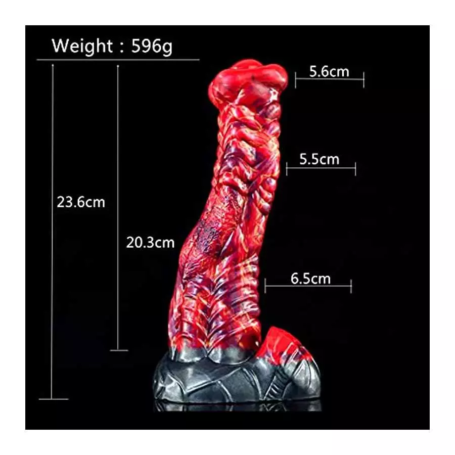 9.29 inch Realistic Thick Dragon Dildo with Suction Cup, Long Dog Black Silicone Anal Butt Plug Adult Sensory Toys Dildo for Wom