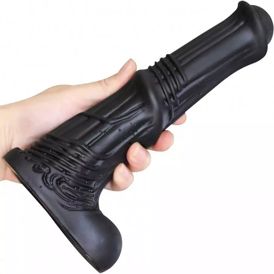 House Dildo - Liquid Silicone Material - No Any Smell - Adult Sex Toys - Vaginal G-spot - Animal Penis (Black)
