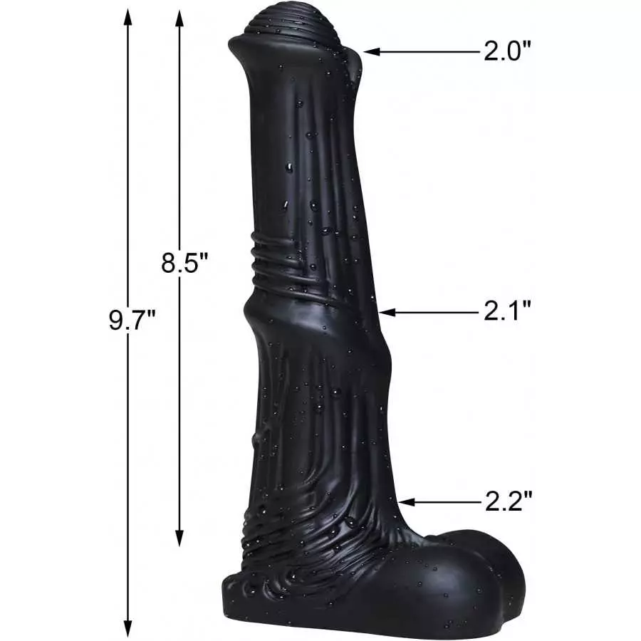 House Dildo - Liquid Silicone Material - No Any Smell - Adult Sex Toys - Vaginal G-spot - Animal Penis (Black)