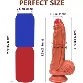 Realistic Dildo, Double Density Texture Silicone Dildo with Strong Suction Cup, Can be Used Hands-Free, Simulation Penis Can Sti