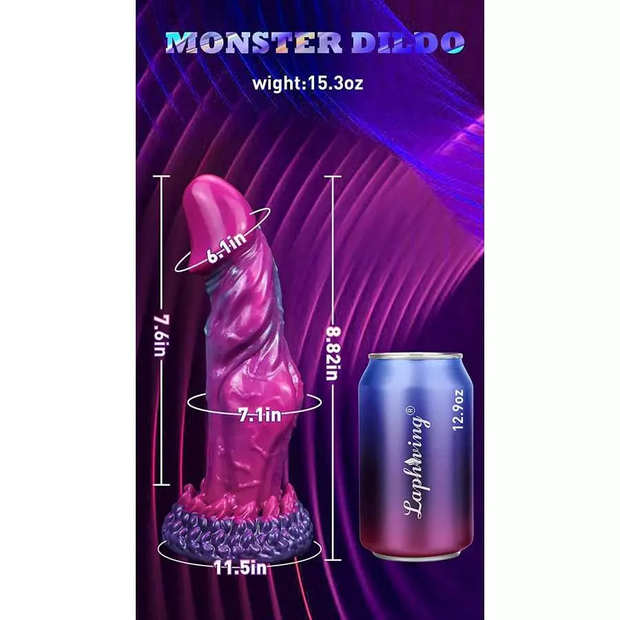 8.7in Fantasy G-spot Dildo, Body-Safe Realistic Silicone Dildo Big Penis with Strong Suction Cup, Laphwing Titan Flexible Dragon