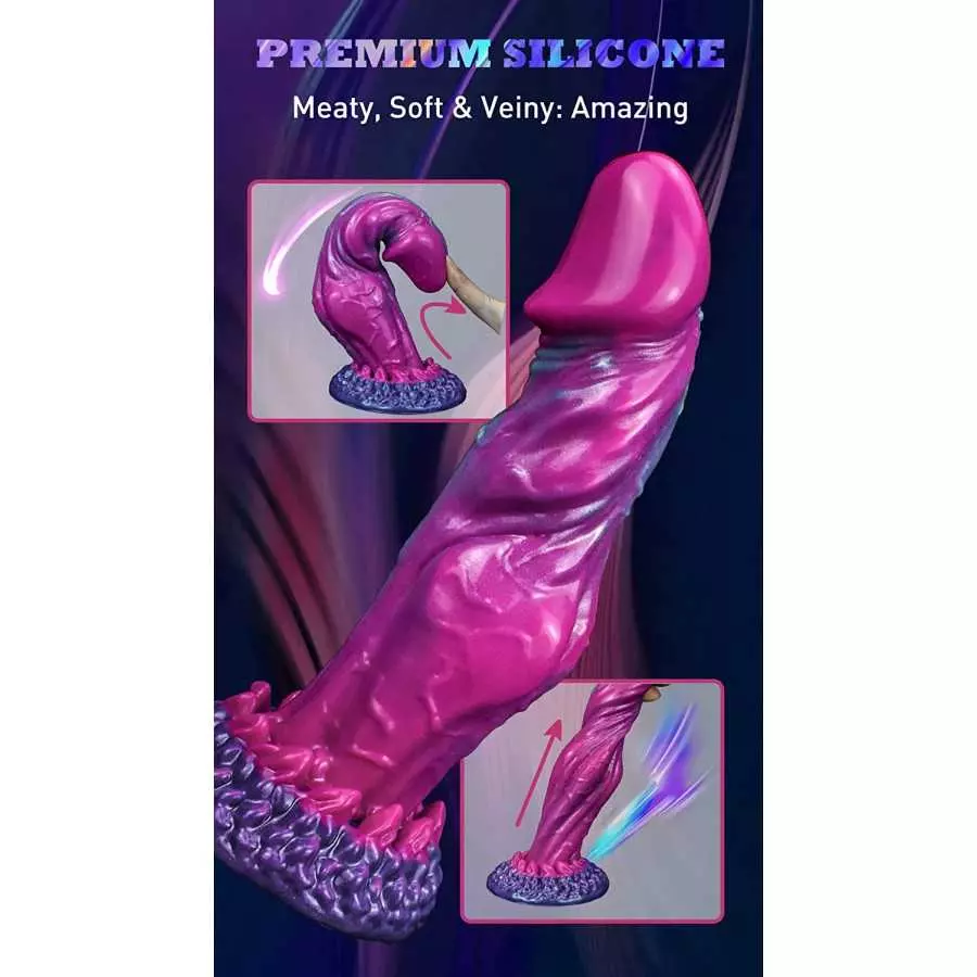 8.7in Fantasy G-spot Dildo, Body-Safe Realistic Silicone Dildo Big Penis with Strong Suction Cup, Laphwing Titan Flexible Dragon