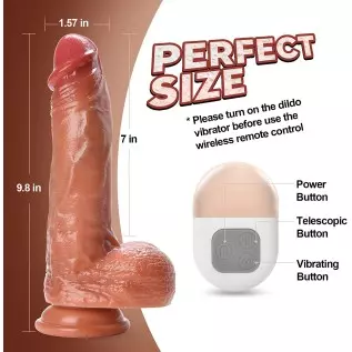 Thrusting Realistic Dildo Vibrator Sex Toy for Women,Body-Safe Material Giant Rechargeable Thrust Dildo with 3 Telescopic & 5 Vi
