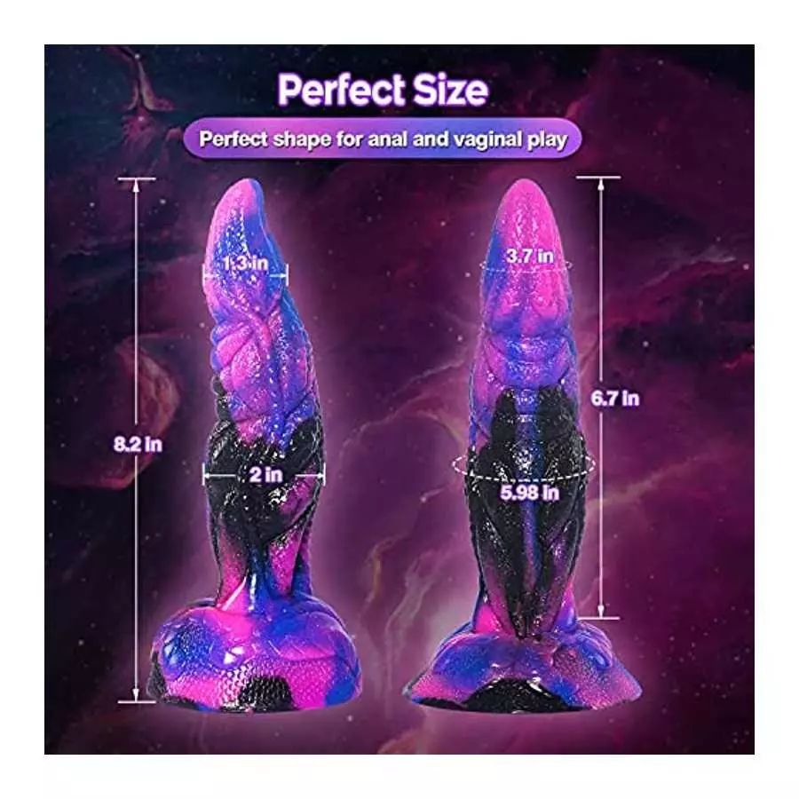 Realistic Dragon Dildo for Women: 8.2in Soft Liquid Silicone Dildo with Strong Suction Cup, Vaginal Hands-Free Anal Play Massage