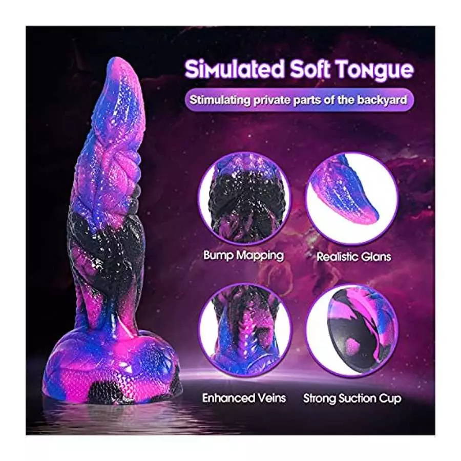 Realistic Dragon Dildo for Women: 8.2in Soft Liquid Silicone Dildo with Strong Suction Cup, Vaginal Hands-Free Anal Play Massage