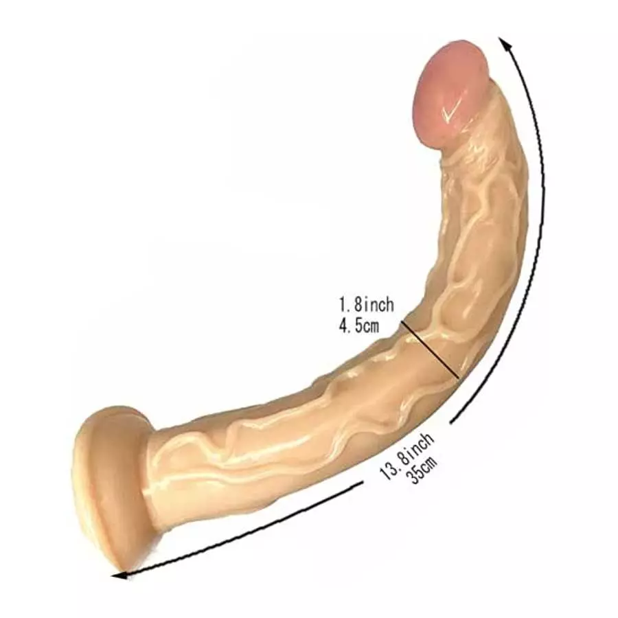 xofoco 35x4.5cm Dildo with Suction Cup, Brown