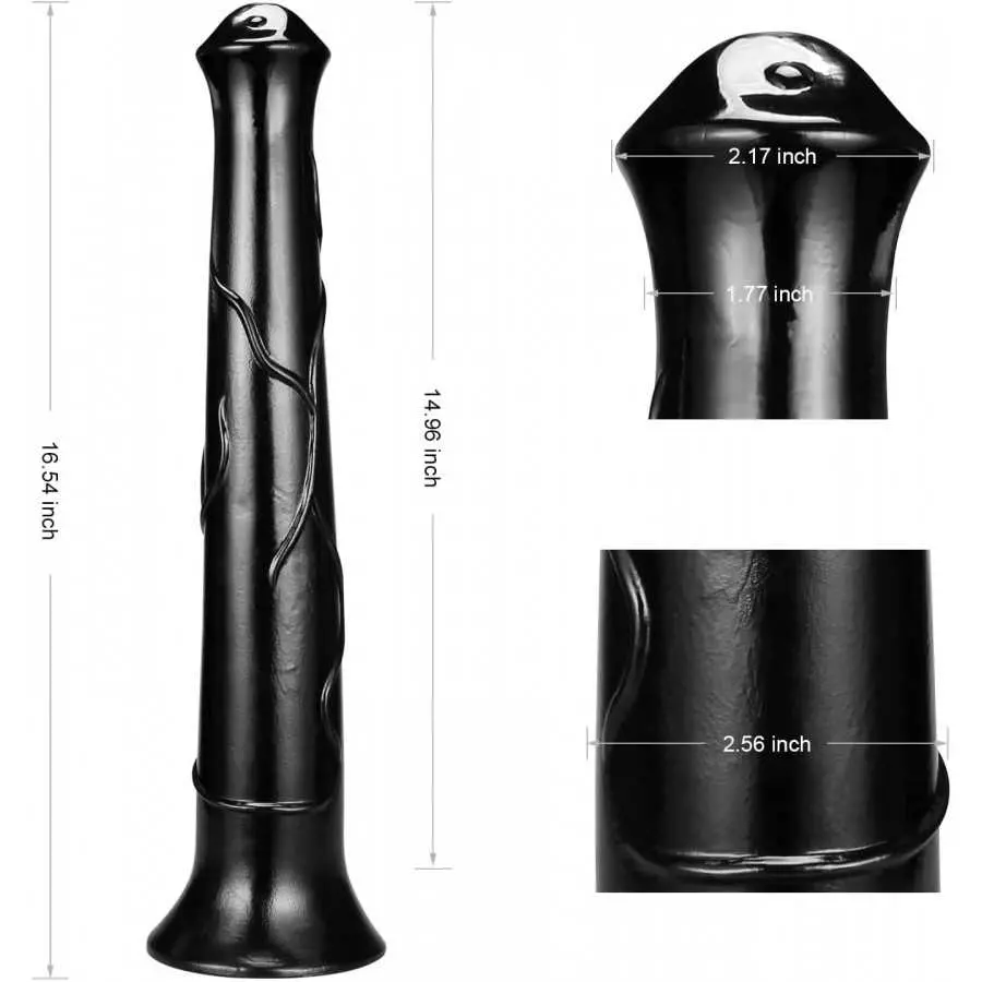 FAAK Realistic Horse Dildo 17inch Huge Thick Animal Dildo Anal Plug for Man Adult Toys for Women and Men Couples (Black)