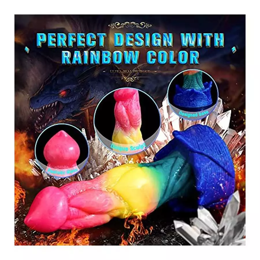 8 Inch Fantasy Dildo,Dog Wolf Knot Dildo,Platinum Silicone Knotted Dildo, Multi Color Canine Dildos Anal Dildo Butt Plug Sex Toy