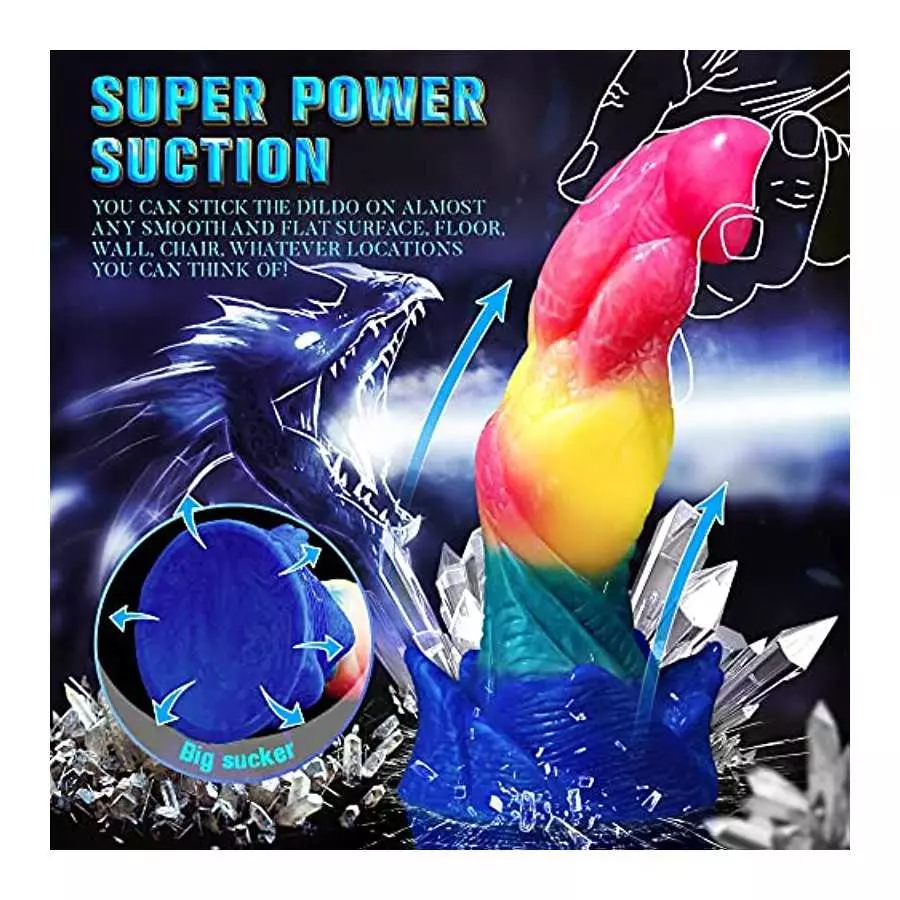 8 Inch Fantasy Dildo,Dog Wolf Knot Dildo,Platinum Silicone Knotted Dildo, Multi Color Canine Dildos Anal Dildo Butt Plug Sex Toy