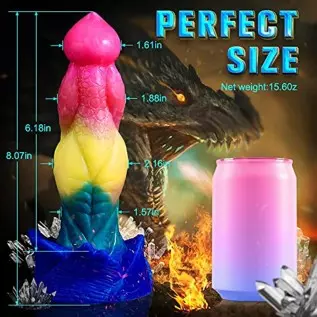 8 Inch Fantasy Dildo,Dog Wolf Knot Dildo,Platinum Silicone Knotted Dildo, Multi Color Canine Dildos Anal Dildo Butt Plug Sex Toy